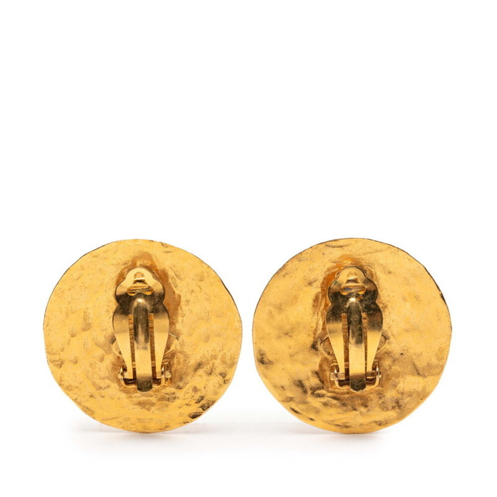 CHANEL Authentic Vintage Gold Logo Earrings - Picture 2 of 3